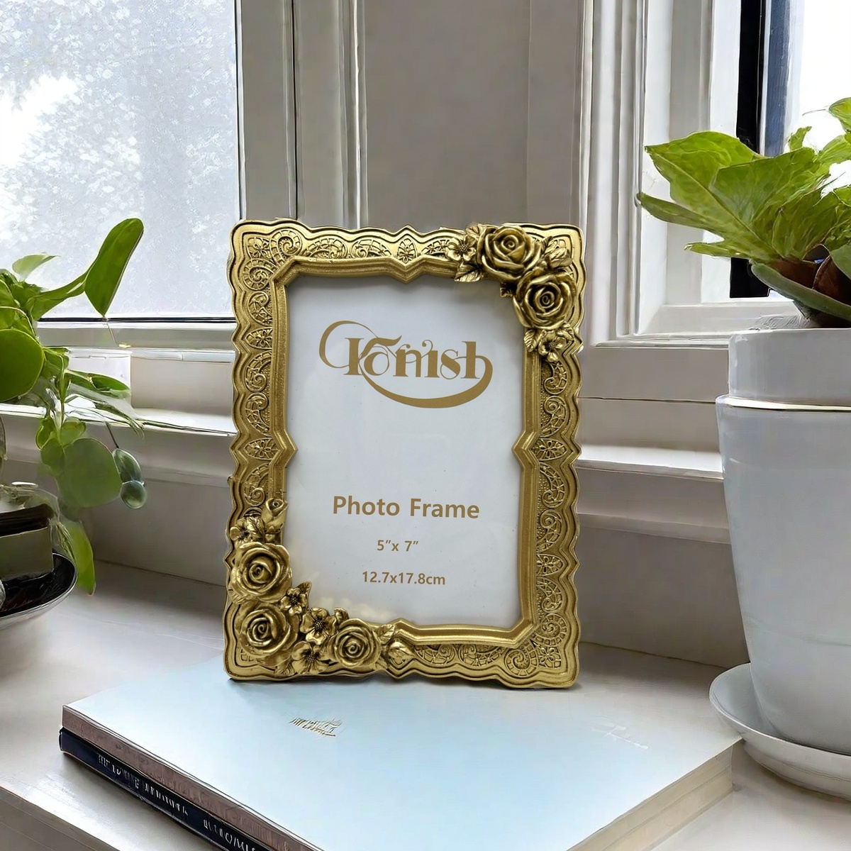 Amazon.com - Antique Gold 5x7 Rose Picture Frame Vintage Roses
